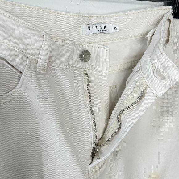 DISSH Denim Shorts Womens Size 10 Project Upcycle Dye Flawed Festival Summer - Picture 3 of 9